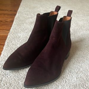 & Other Stories burgundy suede pointed bootie - sz 40